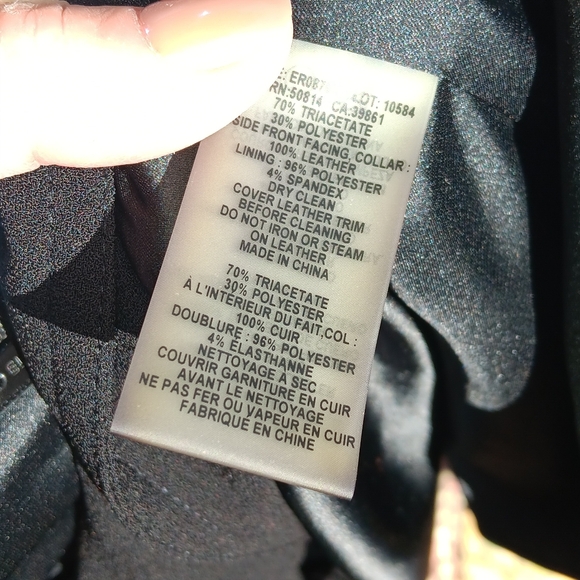 Elie Tahari LEATHER Trim Black Dress EXCELLENT CONDITION Sz 2 - Picture 11 of 11